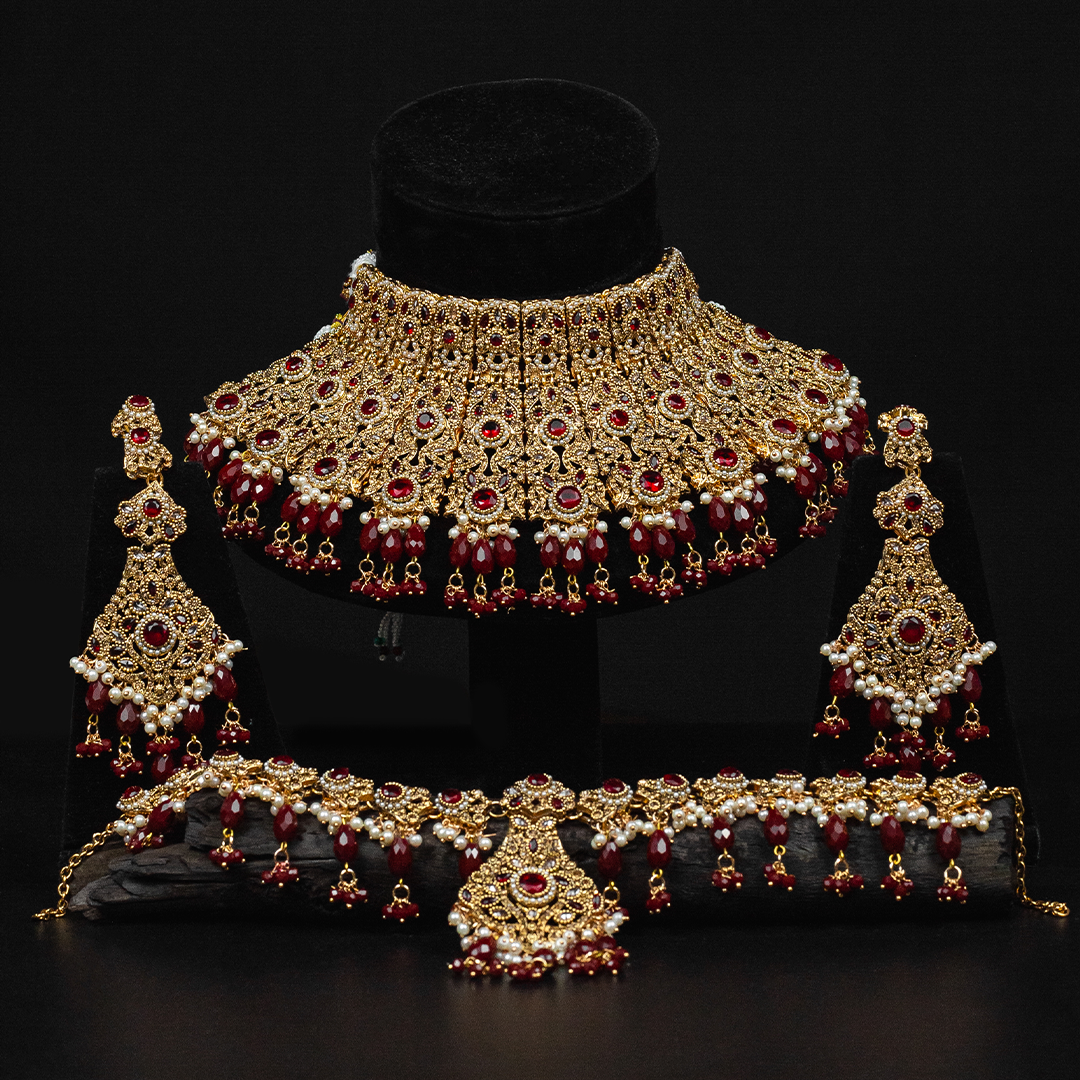 Ruby Mahal Collar Set